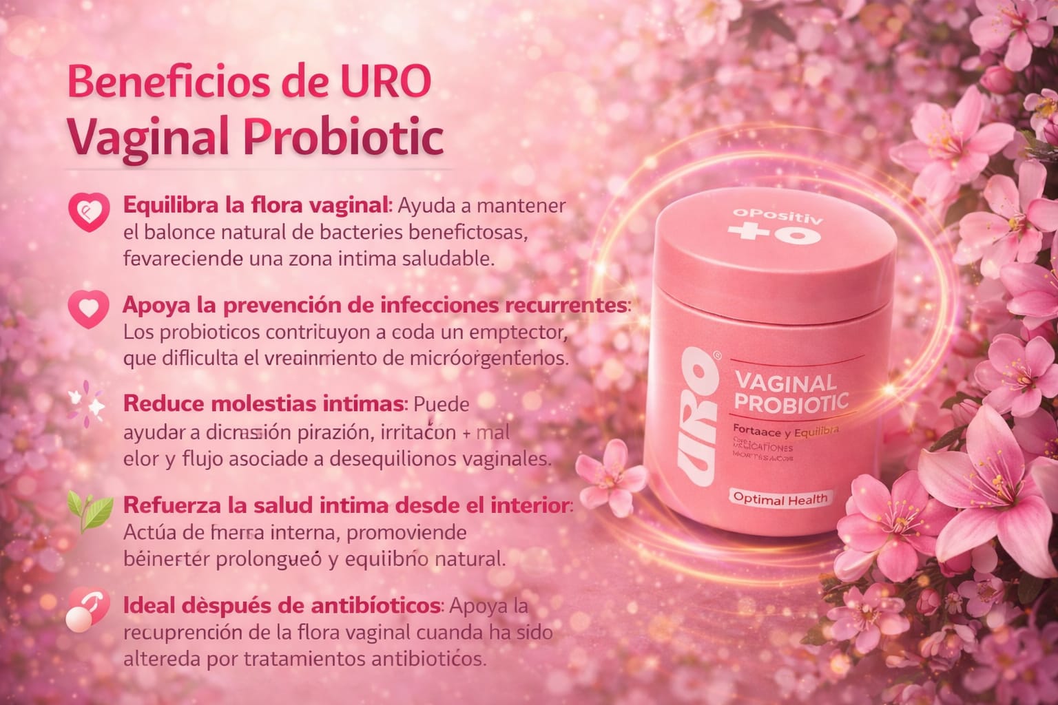 🌸 URO Vaginal Probiotic – Equilibrio y Bienestar Íntimo