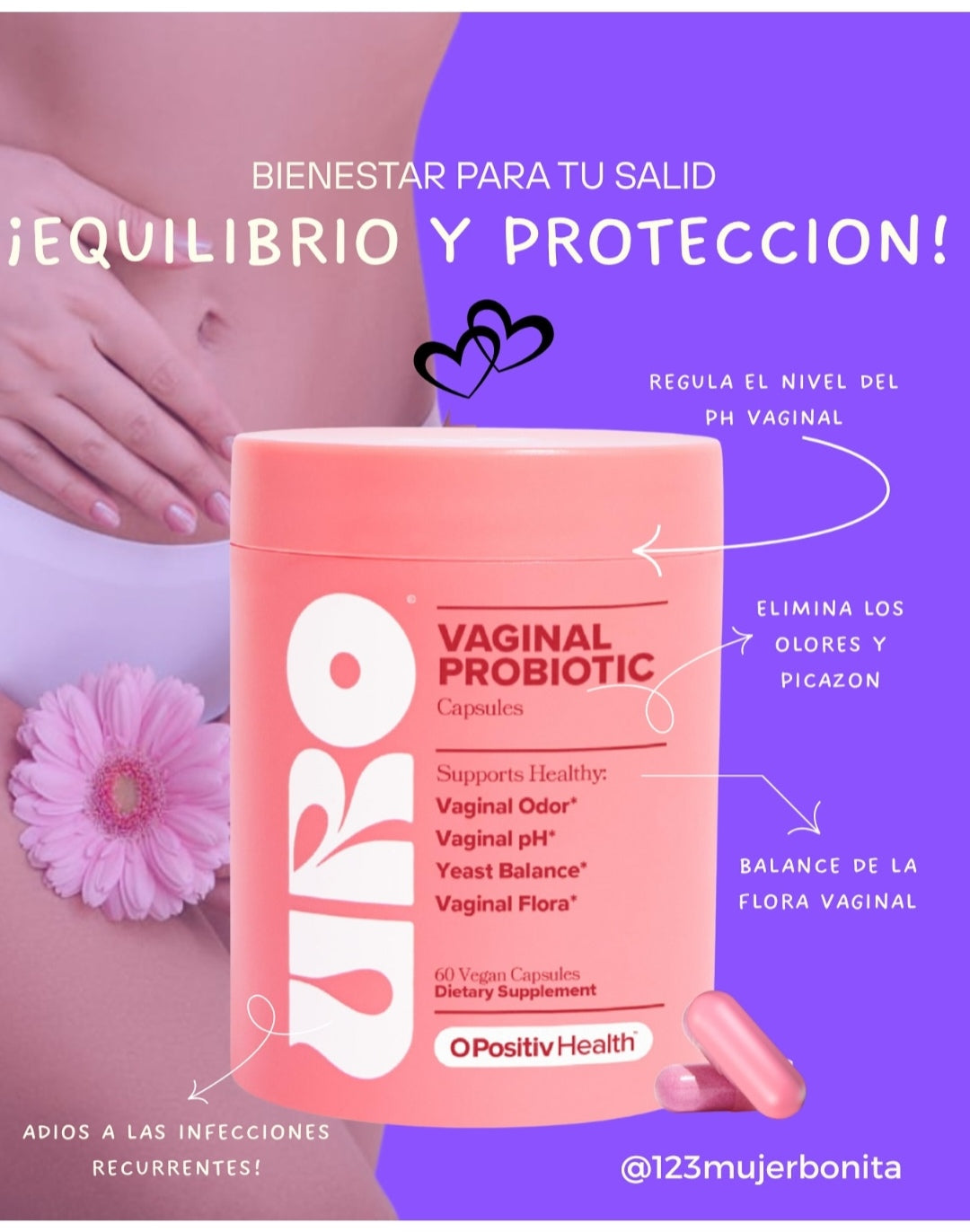 🌸 URO Vaginal Probiotic – Equilibrio y Bienestar Íntimo